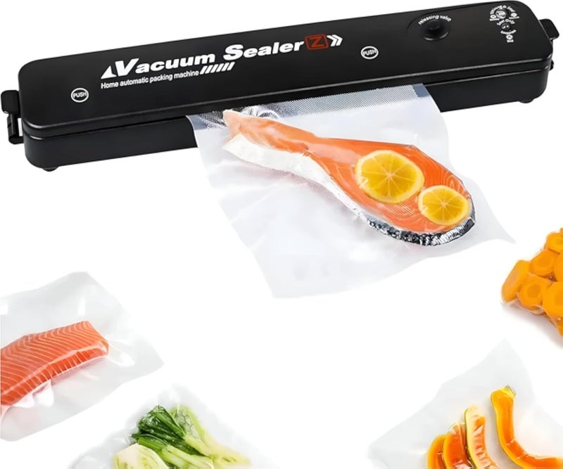Vacuum Sealer Machine - Household Vacuum Sealer with Air Extraction Function, Reliable Tool for Healthy Food Storage, Includes 10 Vacuum Bags to Ensure Maximum Freshness and Longevity
